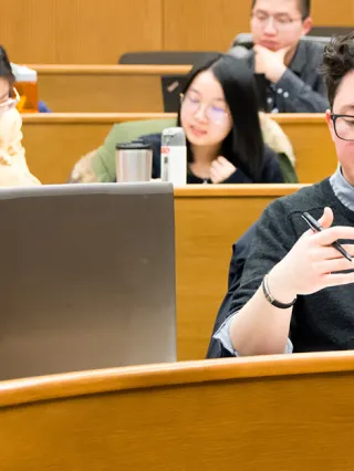 Students working together in a legal studies class