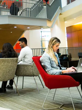 Drexel LeBow students studying in Gerri C. LeBow Hall