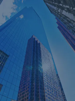 City skyscrapers shot from below